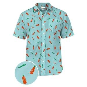 Tipsy Elves Men's Hot Sauce Summer Hawaiian Shirt Sz XXL NWT